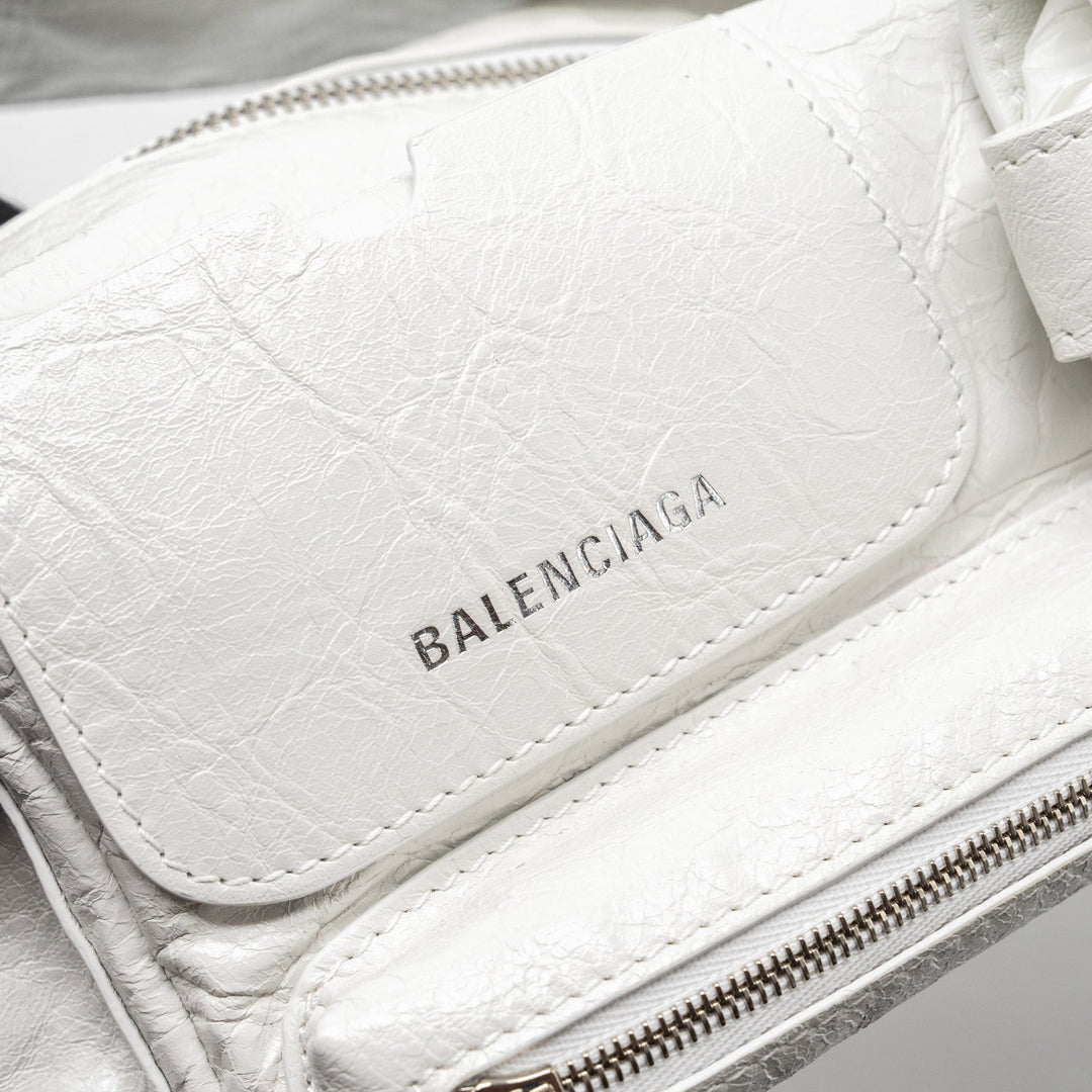 Top Quality Balenciaga Superbusy XS Sling Bag Calfskin Optic White SHW