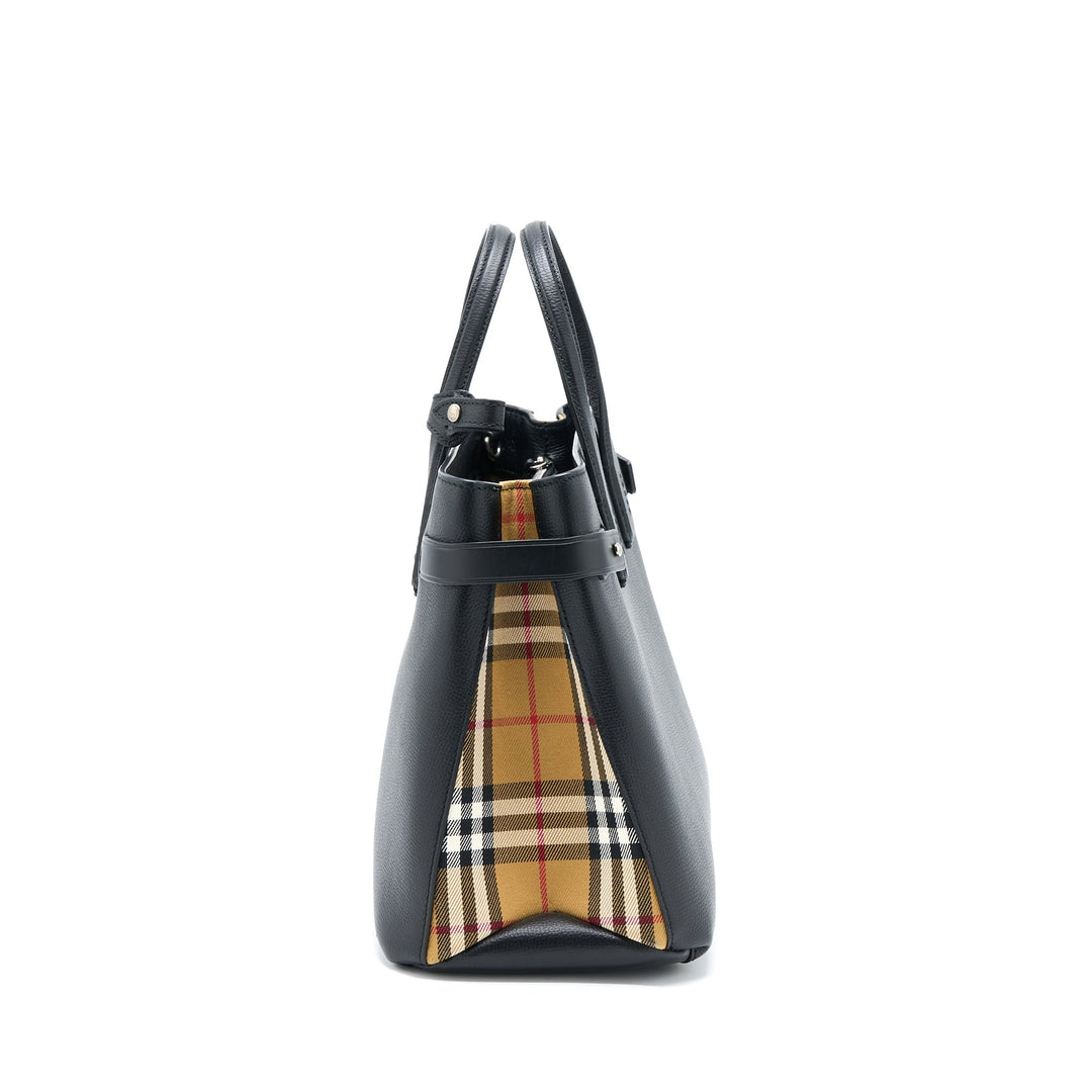 Burberry The Medium Banner Bag Calfskin Black/Multicolour SHW