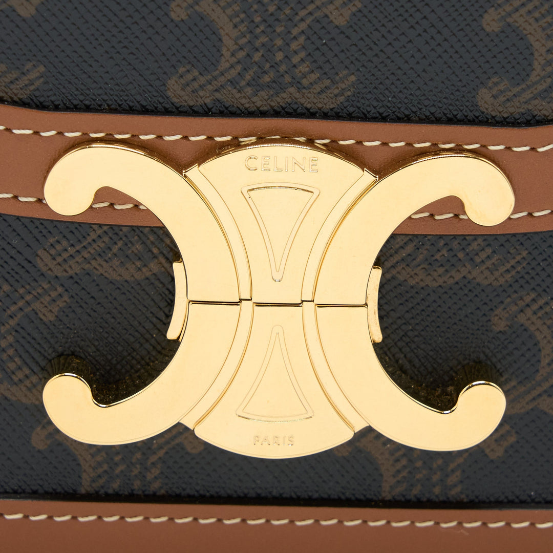 Top Quality Celine Teen Triomphe Bag In Triomphe Canvas And Calfskin