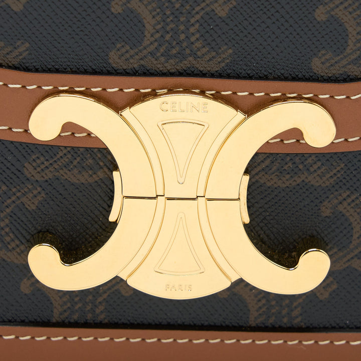 Celine Teen Triomphe Bag In Triomphe Canvas And Calfskin