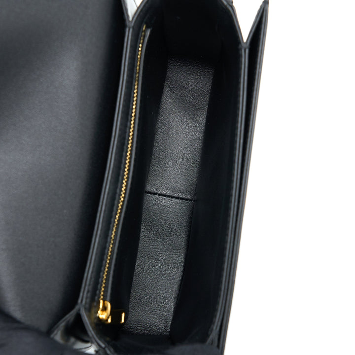 Top Quality Celine Teen Triomphe Bag In Shiny Calfskin Black
