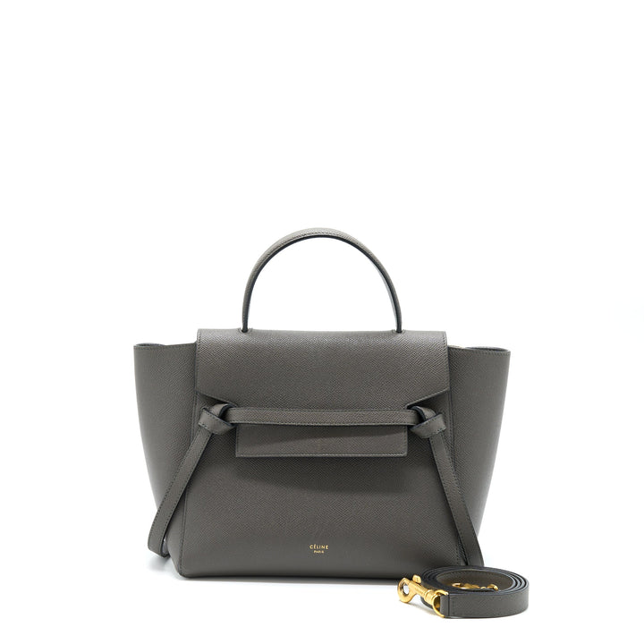 Top Quality Celine Belt Bag Grained Calfskin Grey
