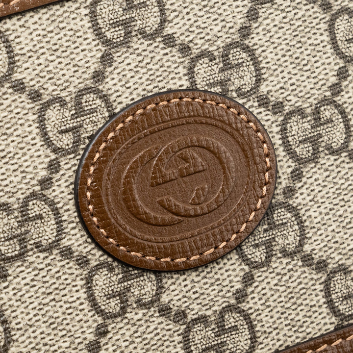 GUCCI MINI CROSSBODY BOX BAG INTERLOCKING GG Supreme CANVAS / LEATHER