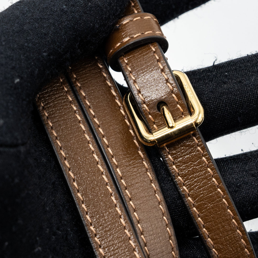 GUCCI MINI CROSSBODY BOX BAG INTERLOCKING GG Supreme CANVAS / LEATHER