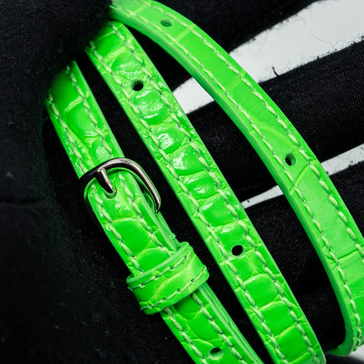 Top Quality Balenciaga Shopping iPhone holder croc-embossed leather Green/Black SHW
