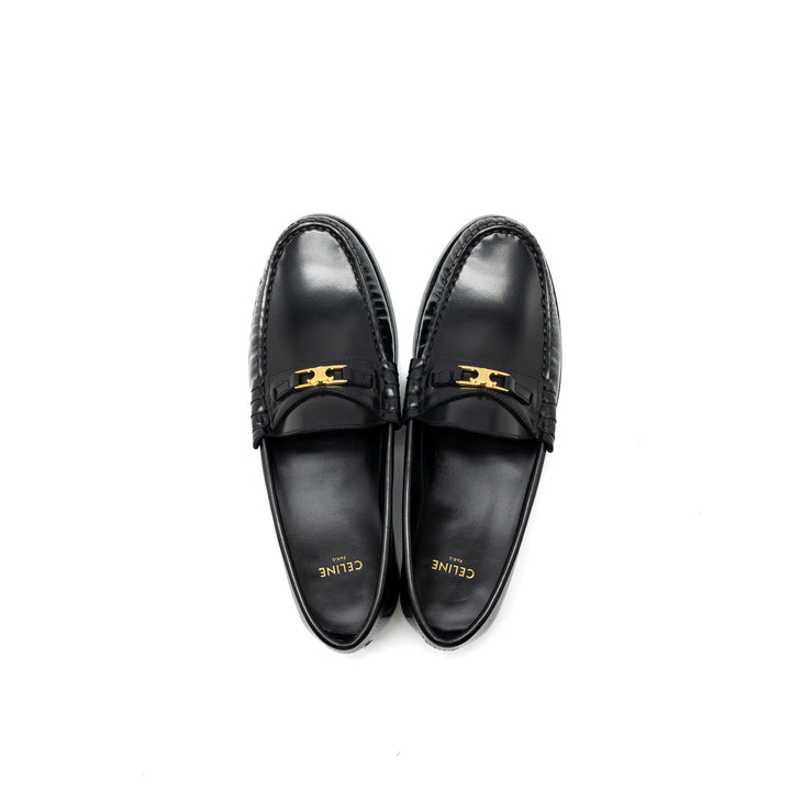 Top Quality Celine Size 37 Luco Triomphe Loafer Calfskin Black