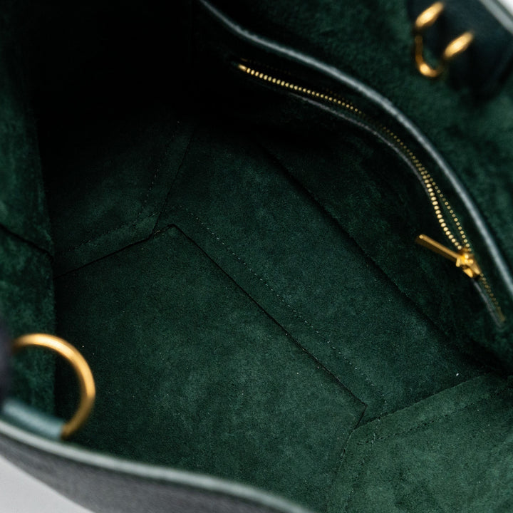 Top Quality Celine SMALL SANGLE BUCKET BAG CALFSKIN DARK GREEN