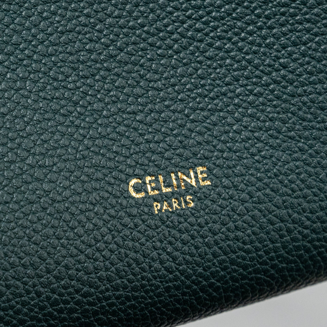 Top Quality Celine SMALL SANGLE BUCKET BAG CALFSKIN DARK GREEN