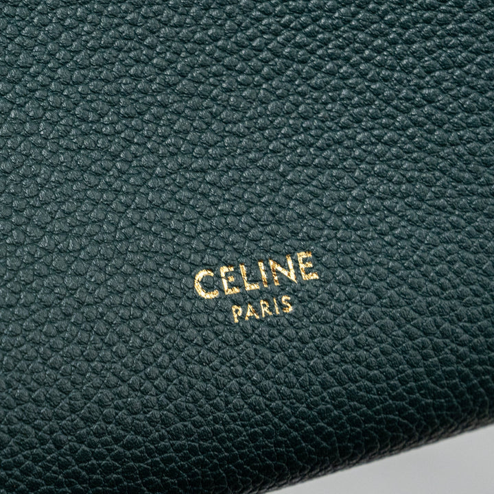 Top Quality Celine SMALL SANGLE BUCKET BAG CALFSKIN DARK GREEN