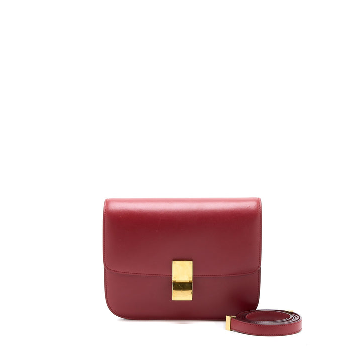 Celine Medium Classic Box Calfskin Red