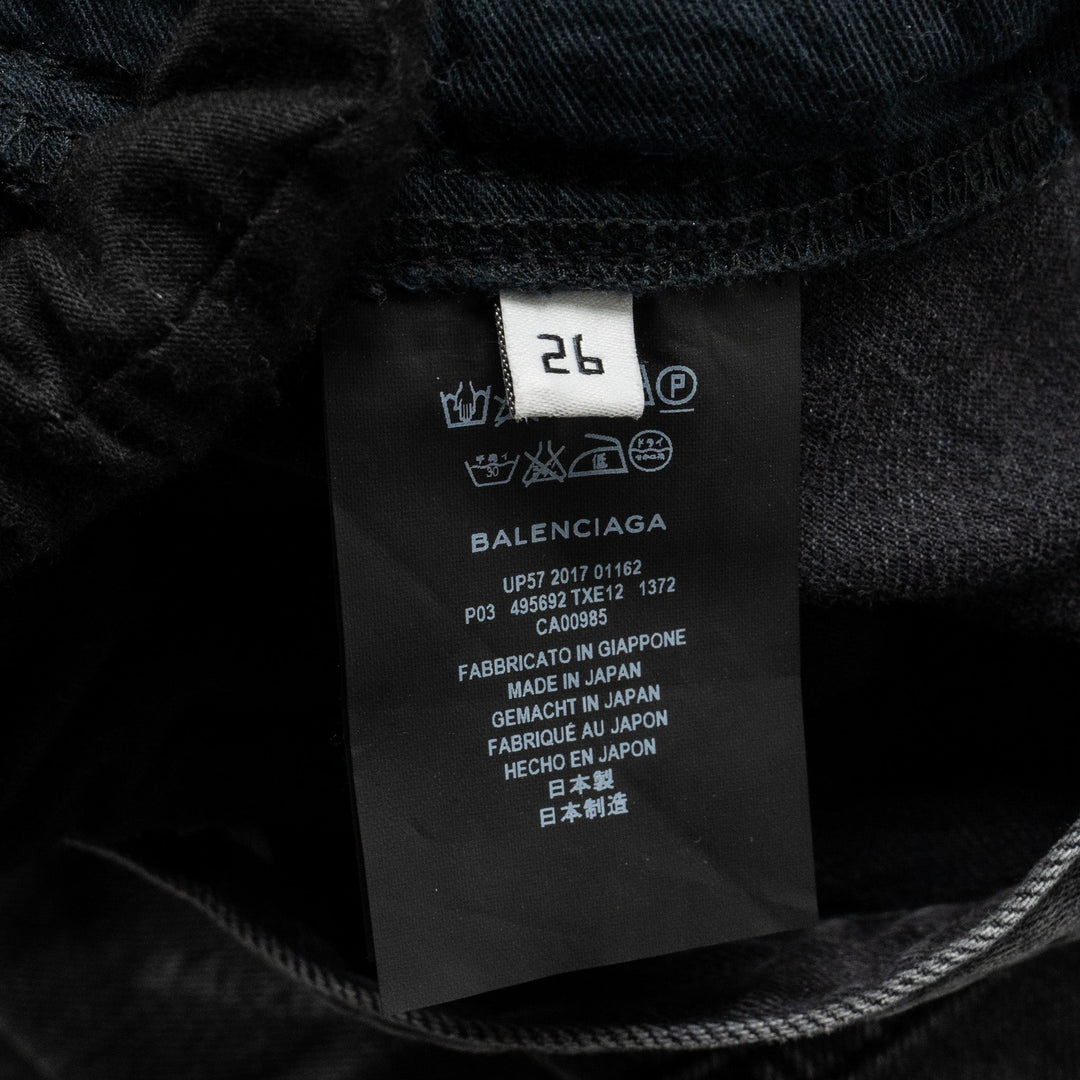 Top Quality Balenciaga Size 26 Denim Jeans Cotton Black