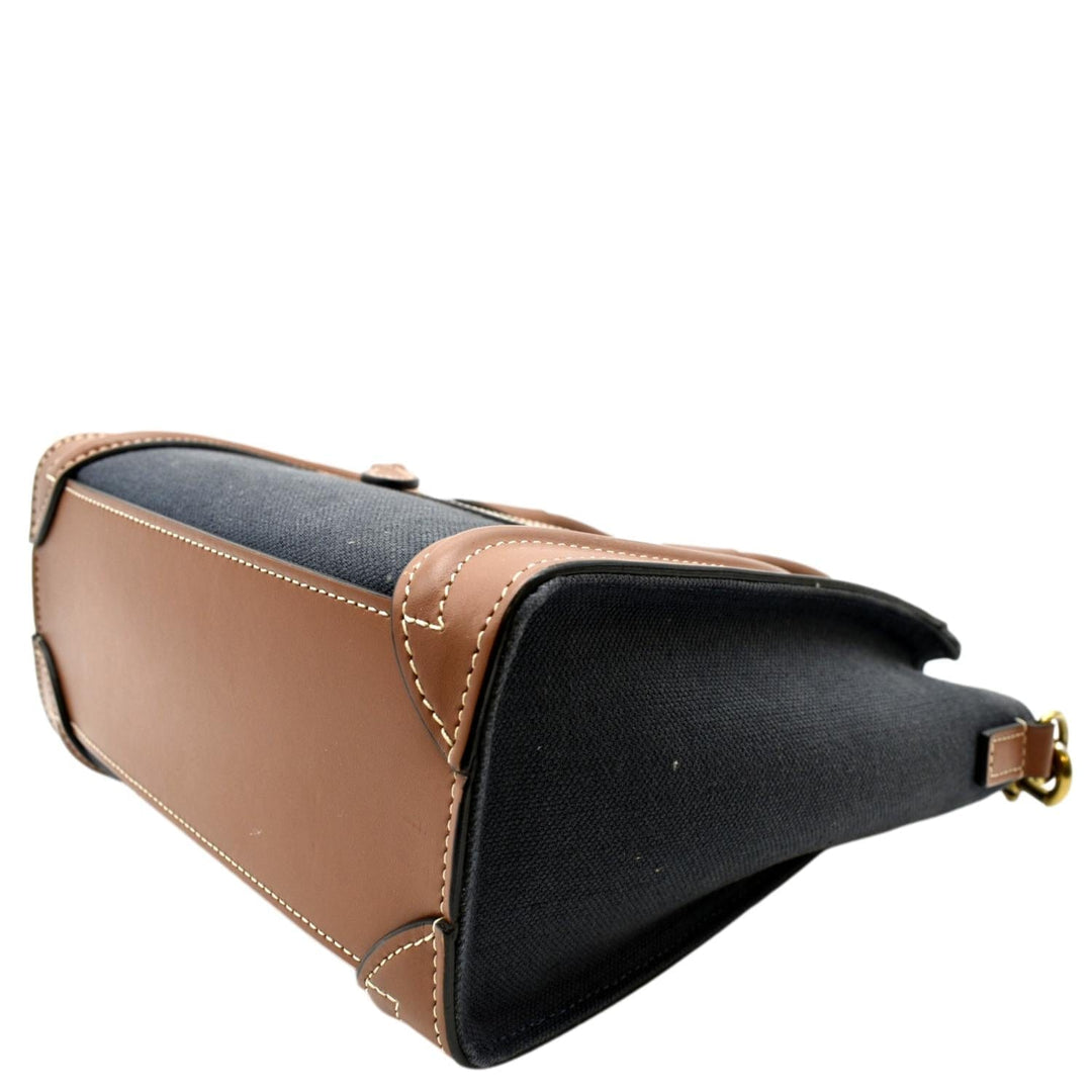 Celine Luggage Denim Leather Tote Crossbody Bag Bicolor