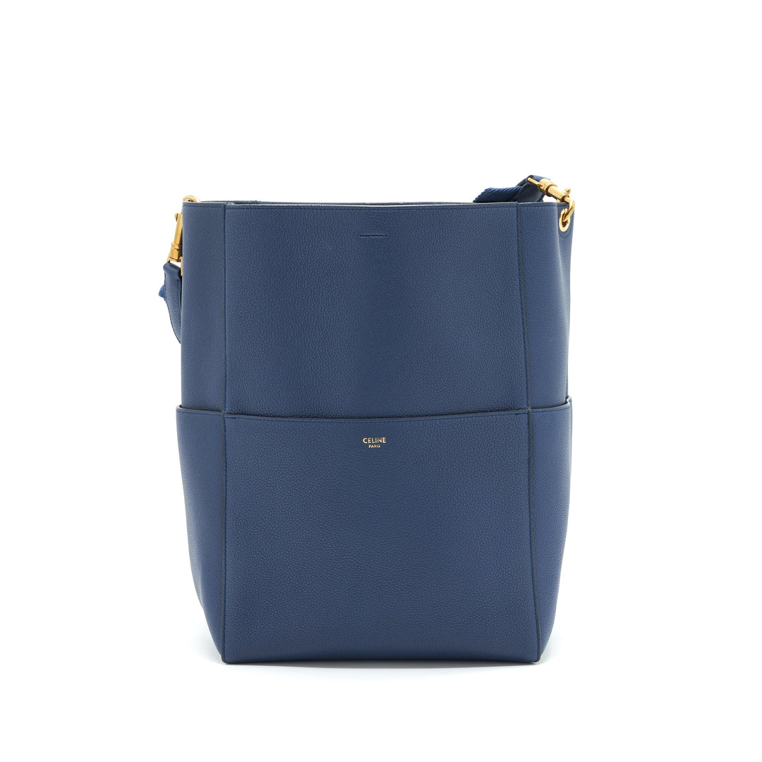 Top Quality Celine Sangle Bucket Bag Navy new logo