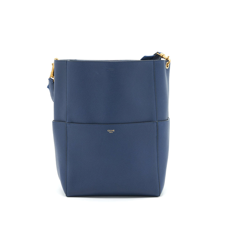 Top Quality Celine Sangle Bucket Bag Navy new logo