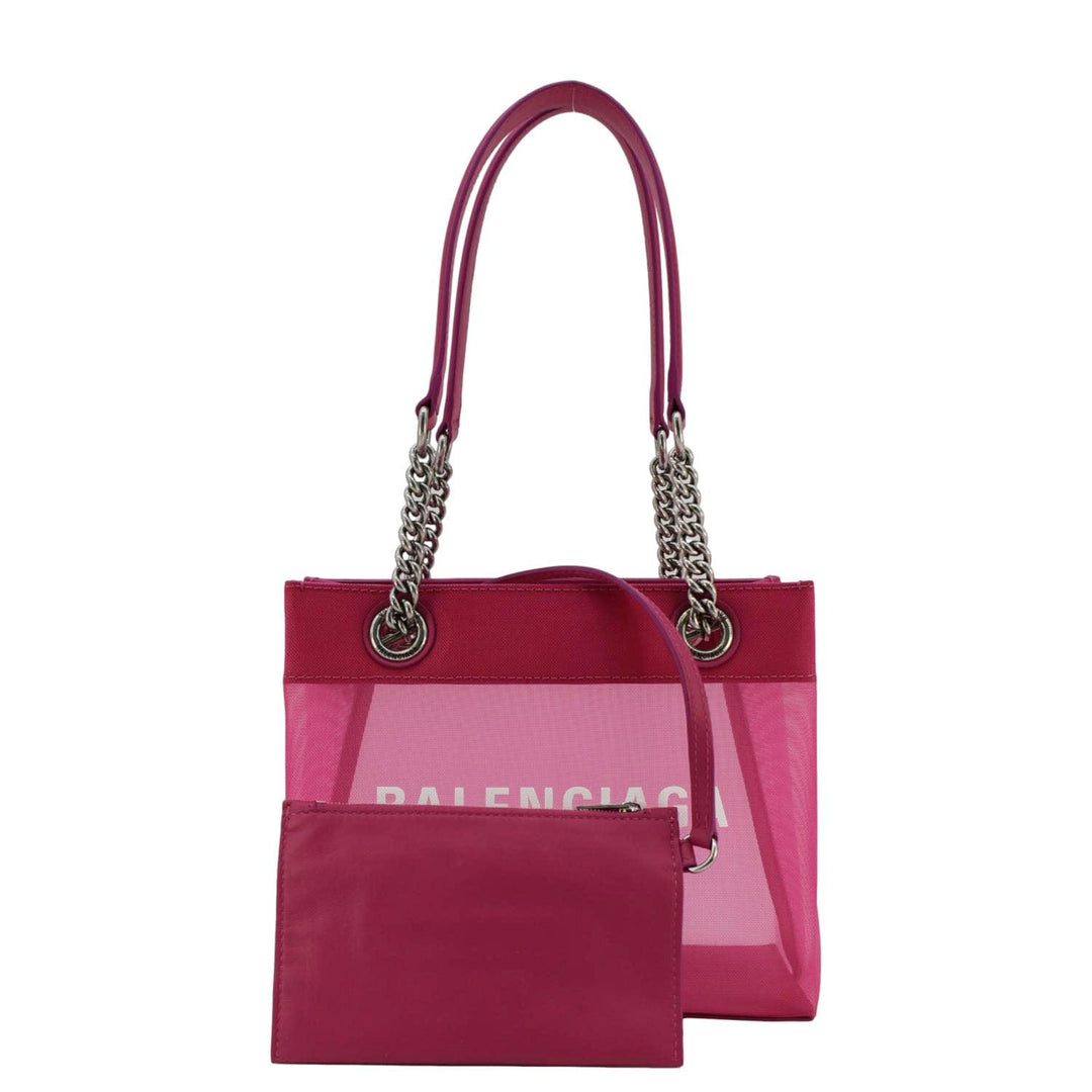 Top Quality Balenciaga Duty Free Mesh Tote Bag Fuchsia