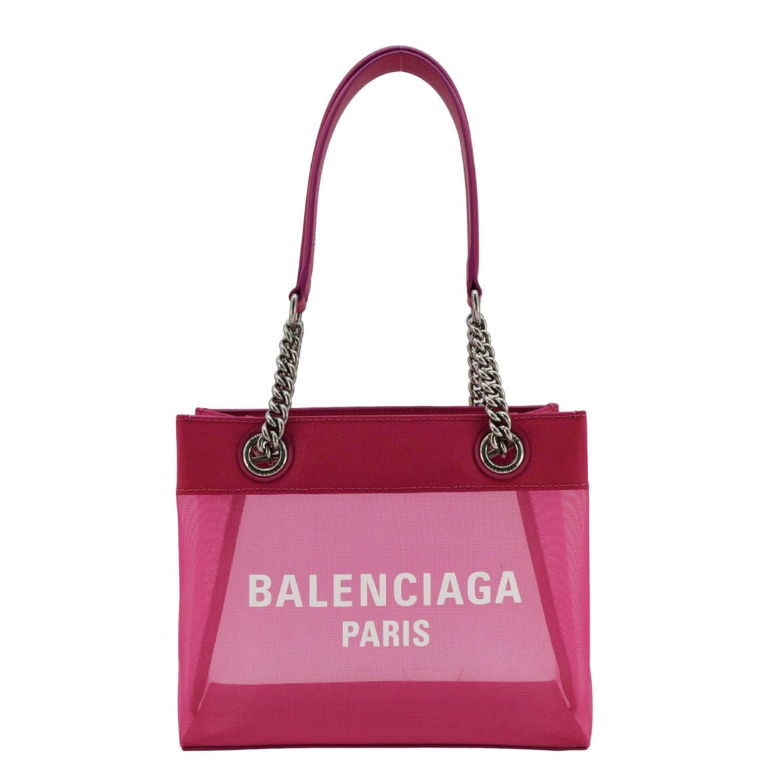Top Quality Balenciaga Duty Free Mesh Tote Bag Fuchsia
