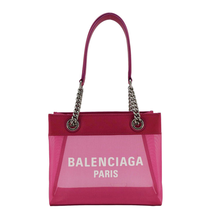 Top Quality Balenciaga Duty Free Mesh Tote Bag Fuchsia