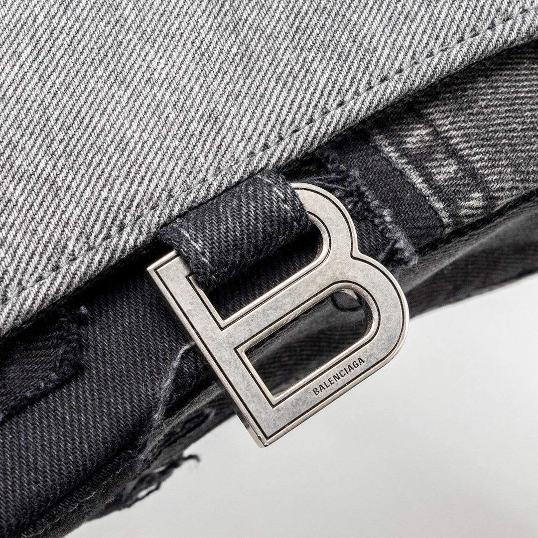 Top Quality Balenciaga medium hourglass bag limited edition denim black/multicolour SHW