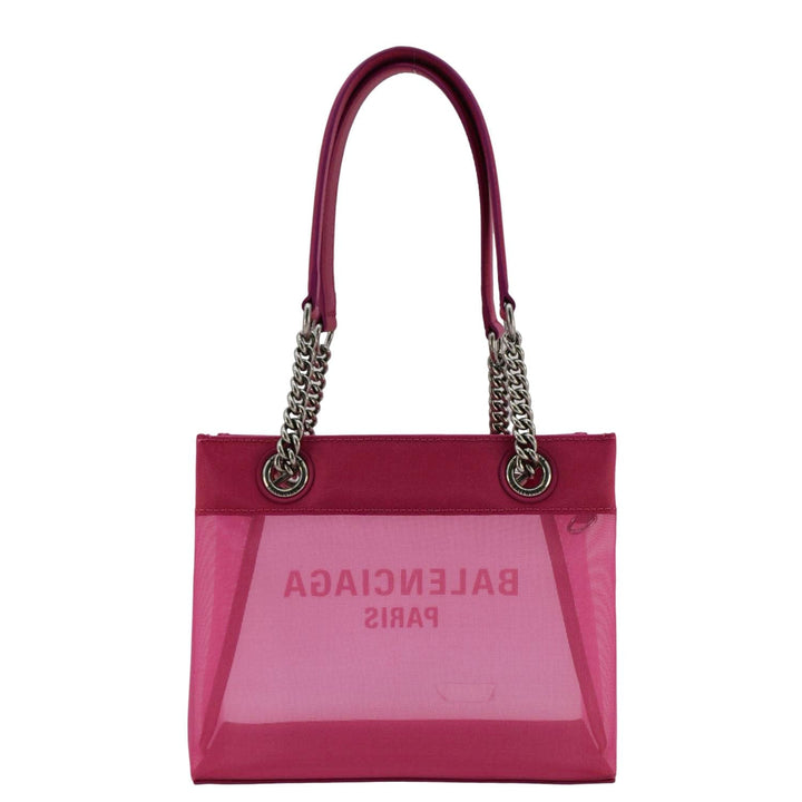 Top Quality Balenciaga Duty Free Mesh Tote Bag Fuchsia