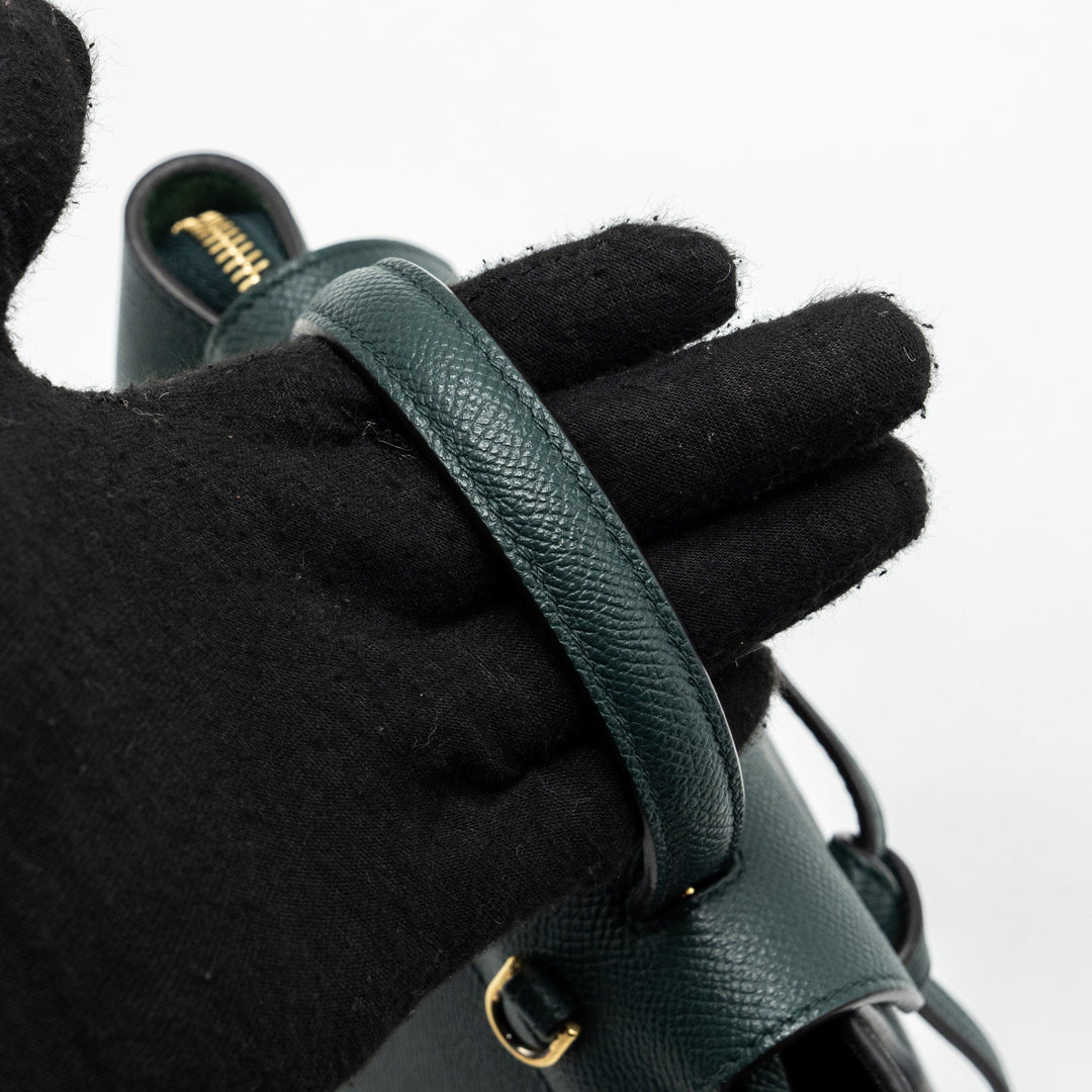 Top Quality Celine Pico Belt Bag Grained Calfskin Dark Green