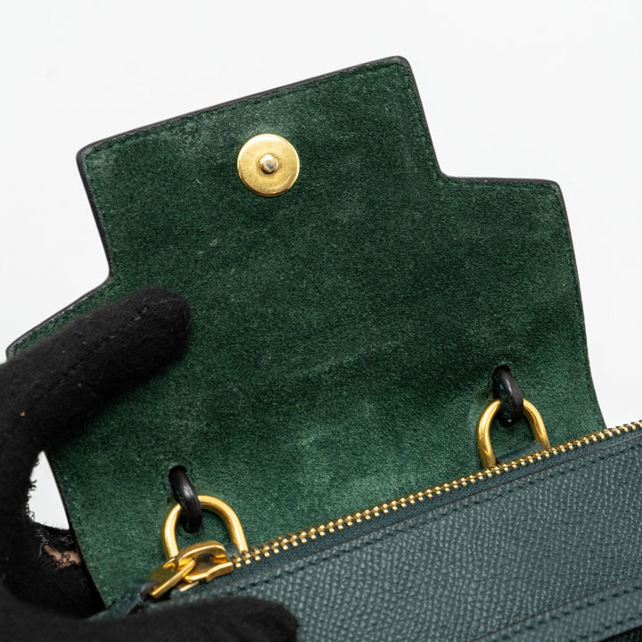 Celine Pico Belt Bag Grained Calfskin Dark Green