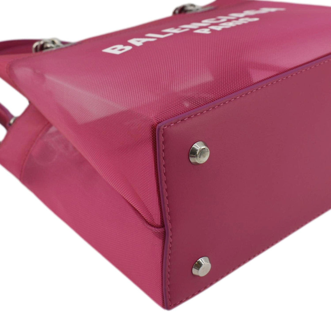 Top Quality Balenciaga Duty Free Mesh Tote Bag Fuchsia