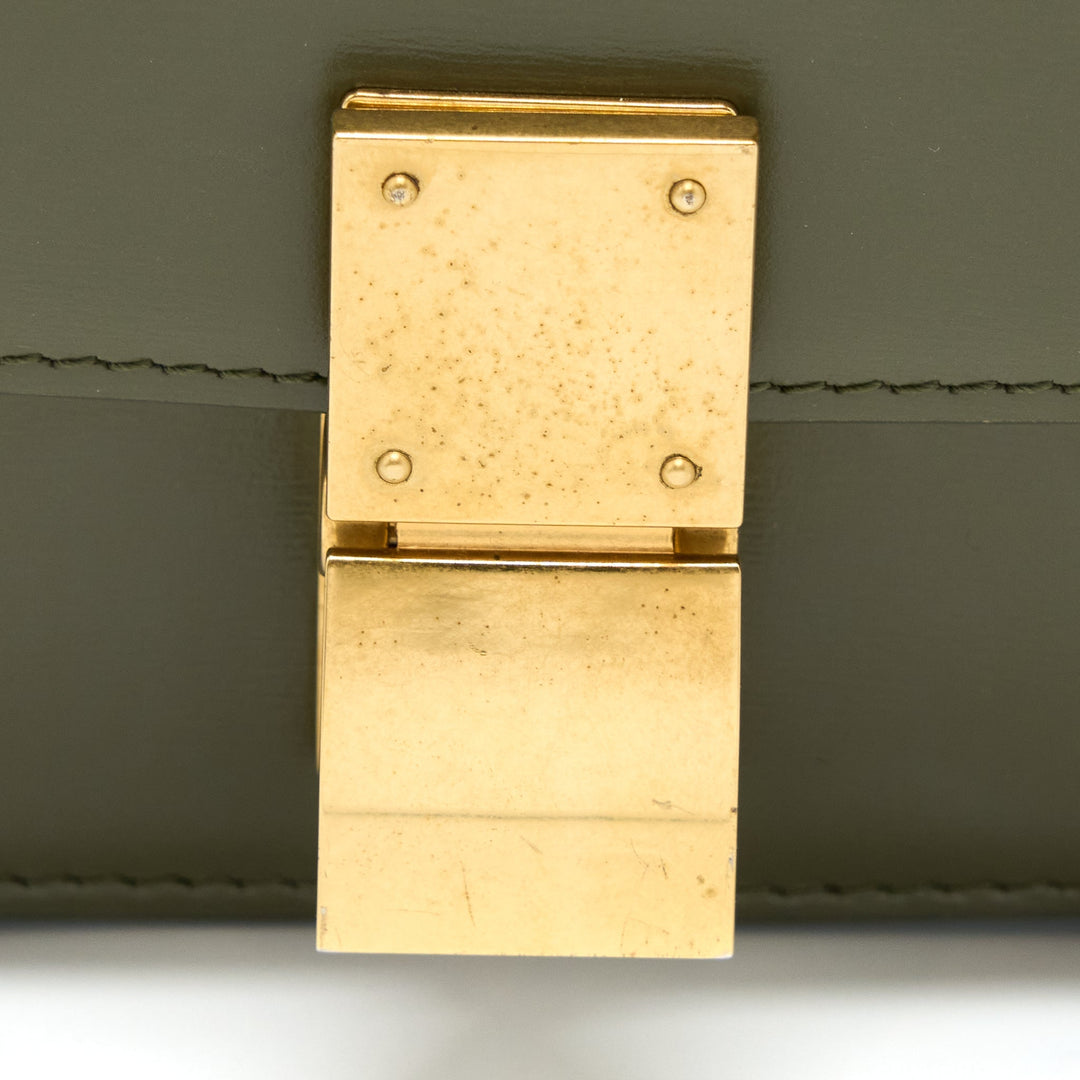 Celine Small Classic Bag Box Calfskin Army Green
