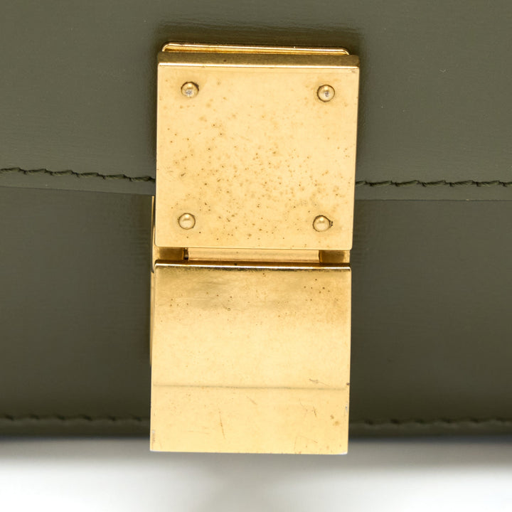 Celine Small Classic Bag Box Calfskin Army Green