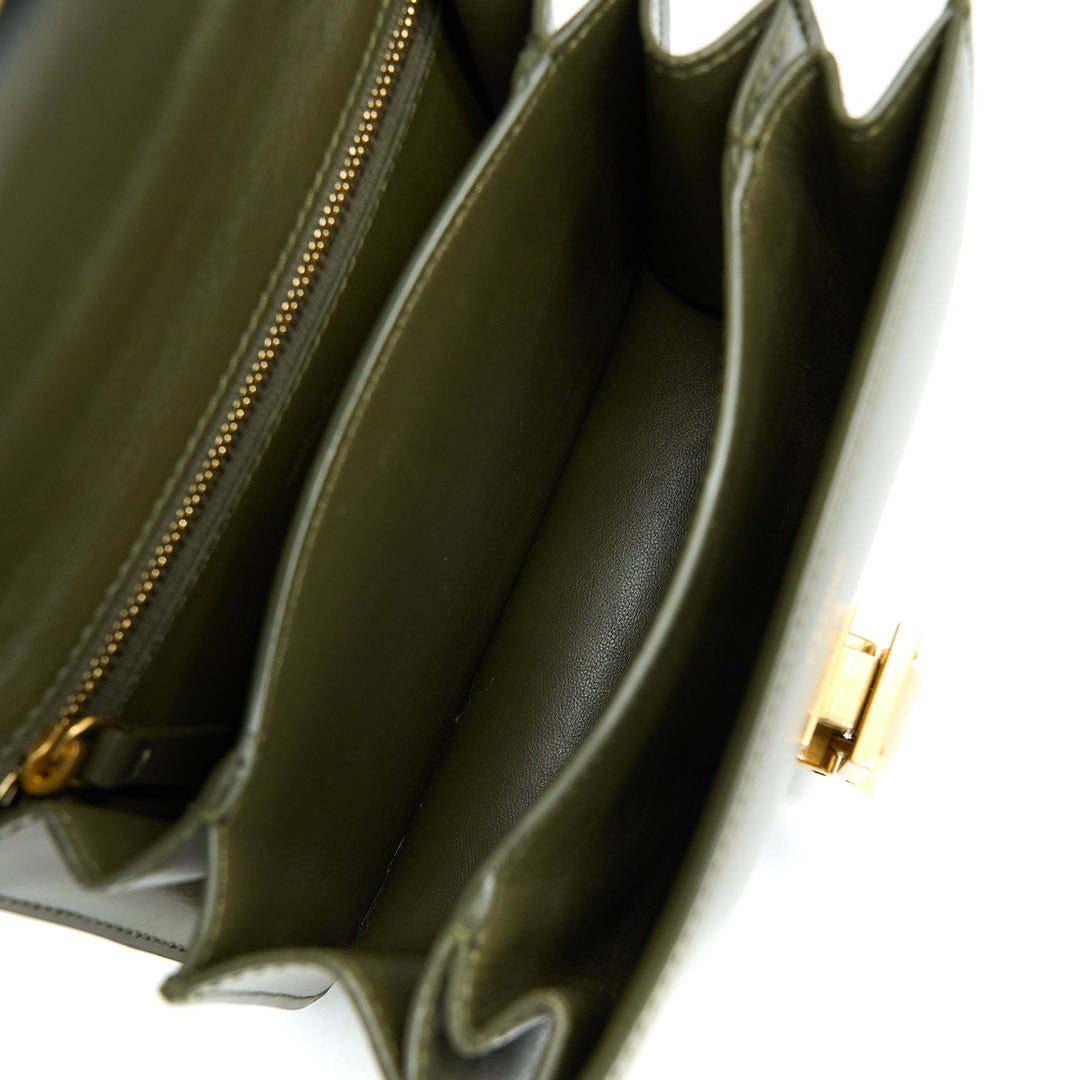 Celine Small Classic Bag Box Calfskin Army Green