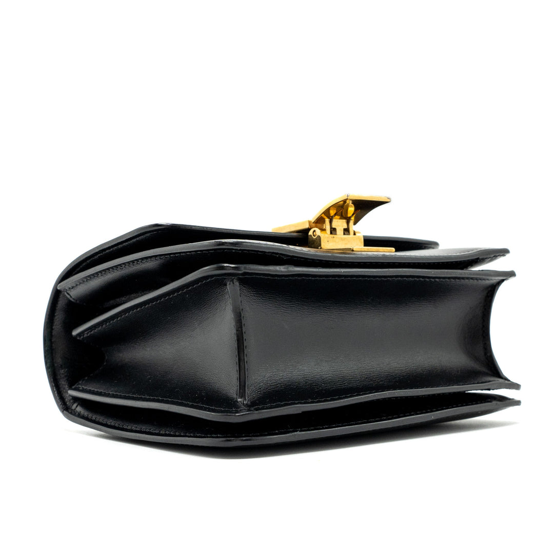 Celine mini classic box bag calfskin Black