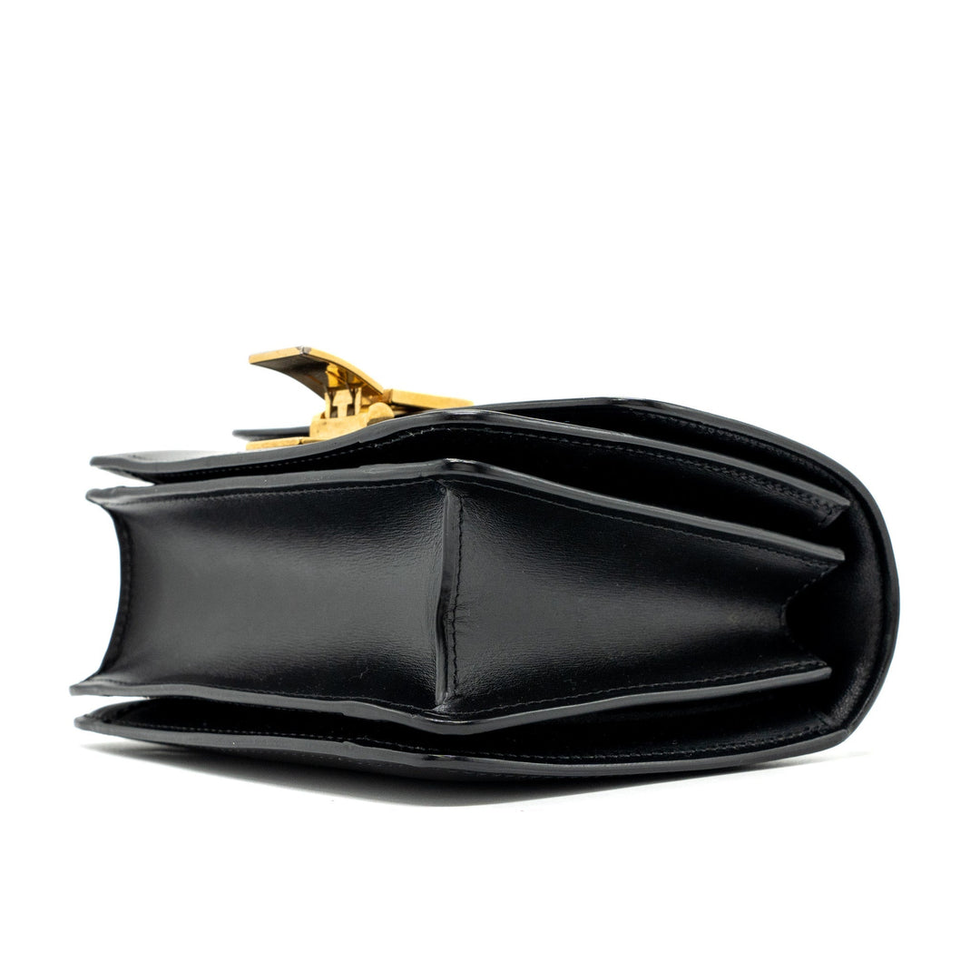 Celine mini classic box bag calfskin Black