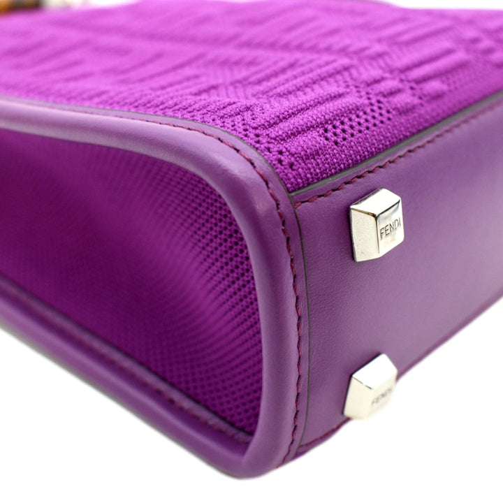 Fendi Sunshine Mini Plexiglass Vitello Ceylon Shopper Tote Purple