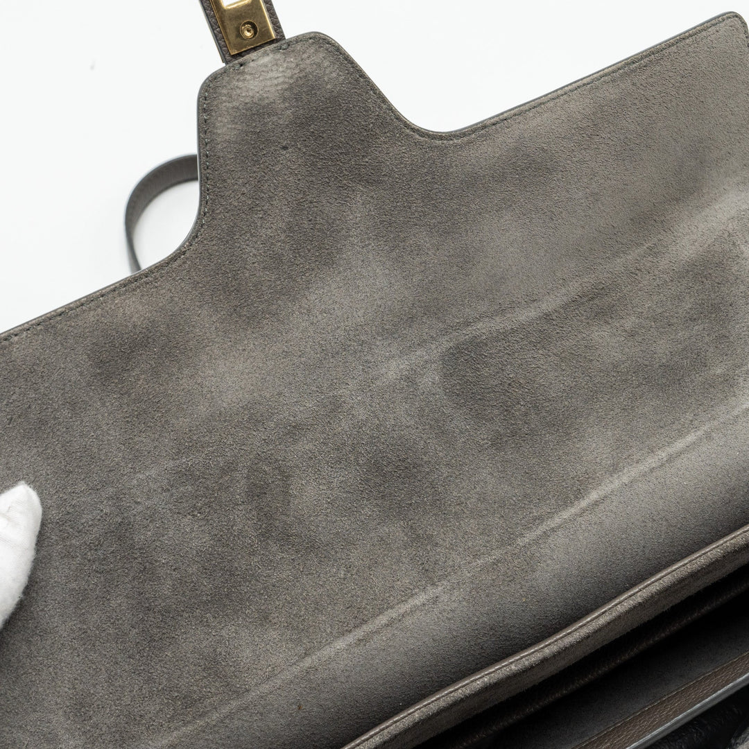 Celine Medium Soft 16 Bag Grained Calfskin grey