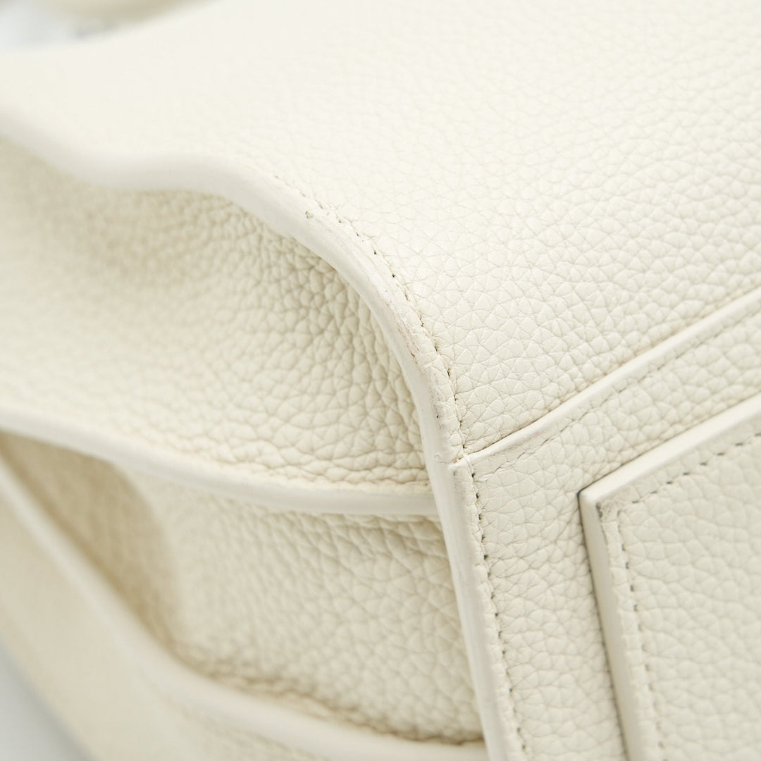Saint Laurent (YSL) Sac De Jour Tote Bag Calfskin White SHW