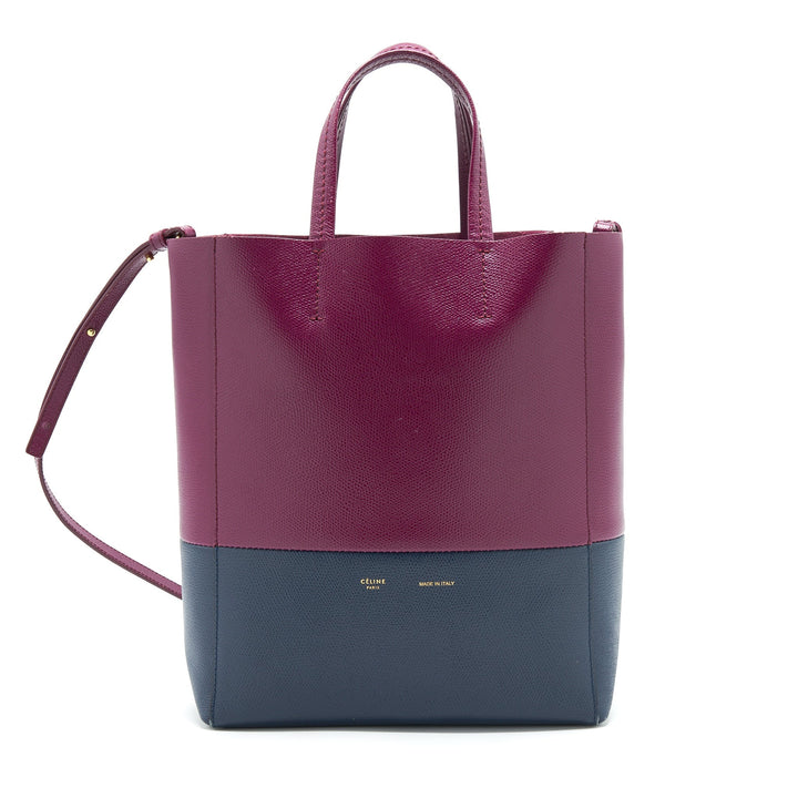 Top Quality Celine Small Vertical Cabas Bag Plum/Steel blue