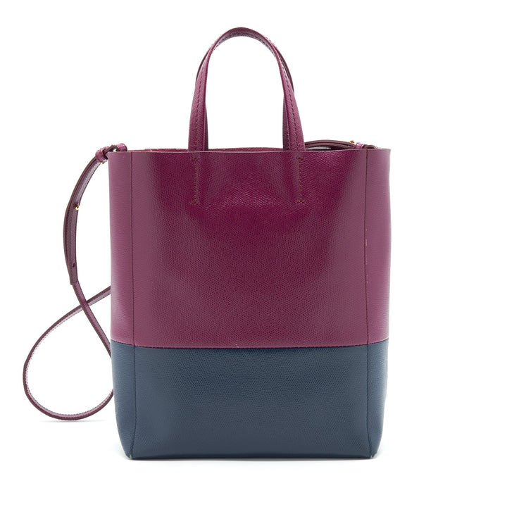 Top Quality Celine Small Vertical Cabas Bag Plum/Steel blue