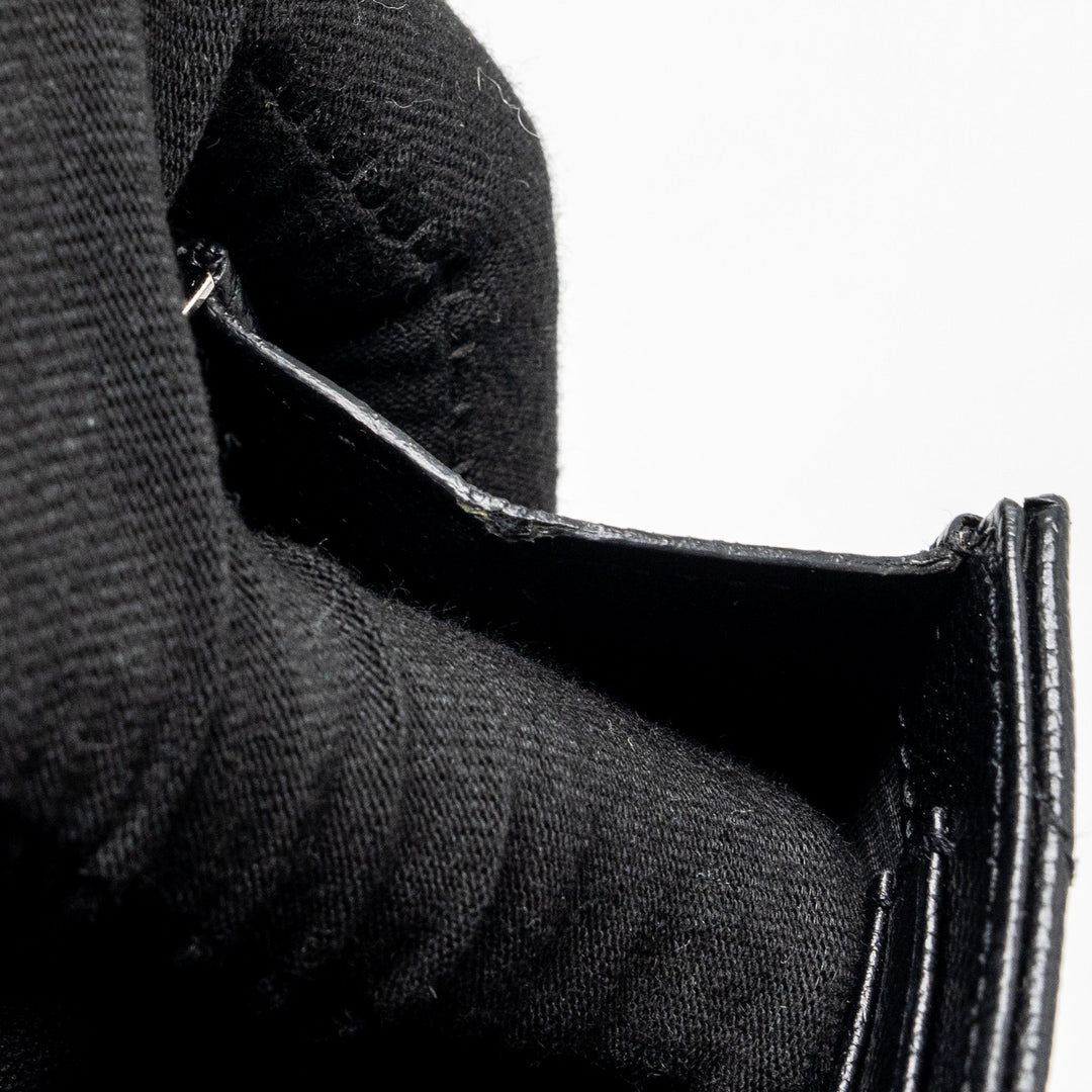 SAINT LAURENT ENVELOP CHAIN BAG GRAINED CALFSKIN BLACK SHW
