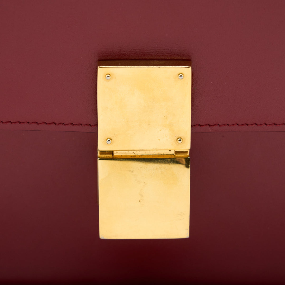 Celine Medium Classic Box Calfskin Red
