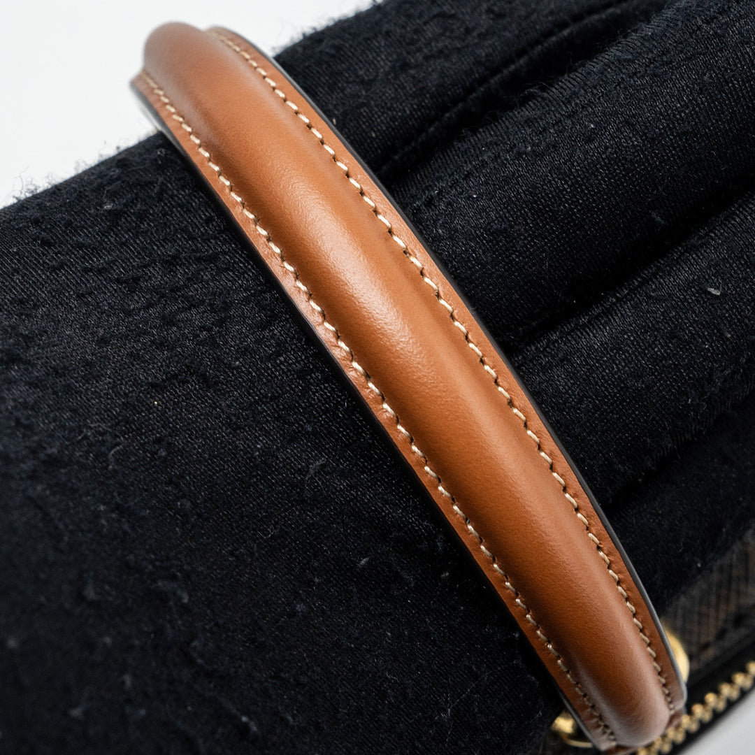 Top Quality Celine Mini Vanity Case Triomphe Canvas/Calfskin Tan
