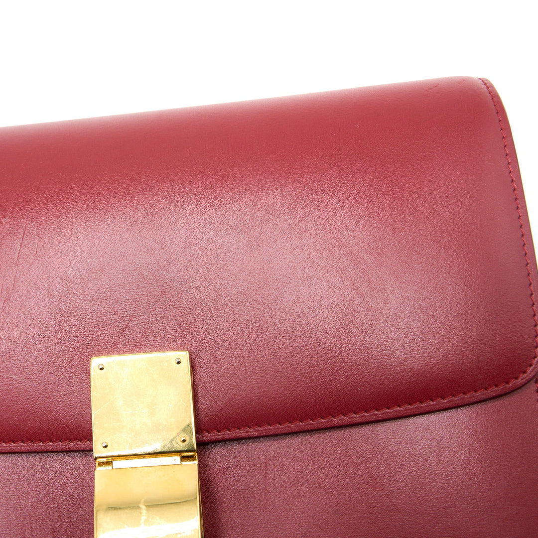 Celine Medium Classic Box Calfskin Red