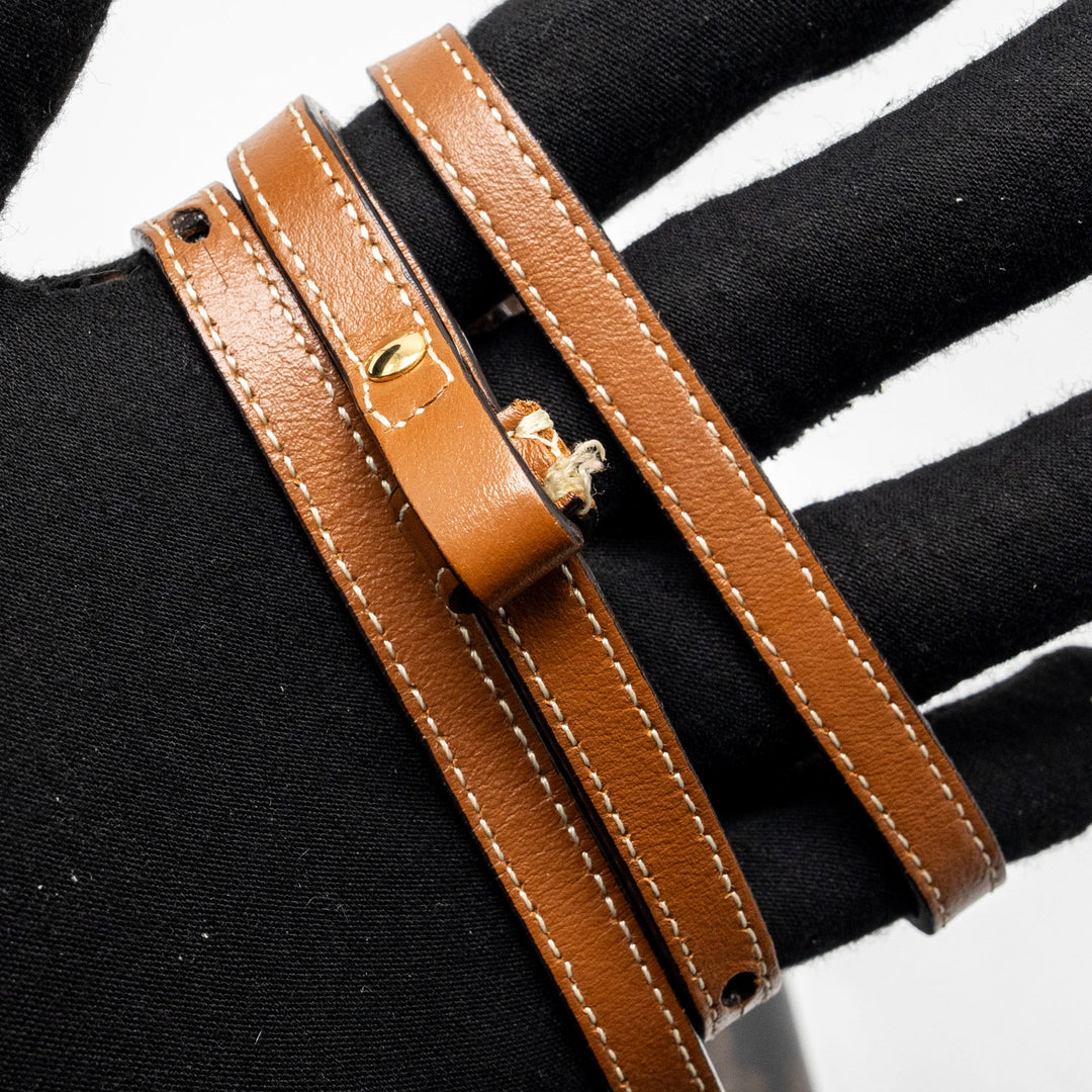 Top Quality Celine Wallet on strap Triomphe Canvas / Smooth Lambskin Tan