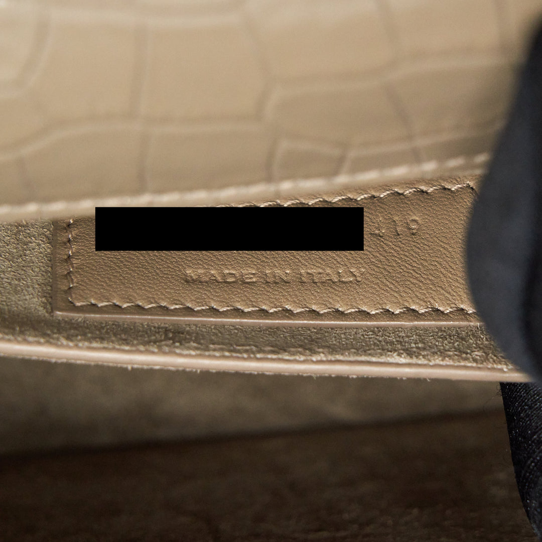 Saint Laurent (YSL) Medium Sunset Croc-Embossed Shiny Light Bronze SHW