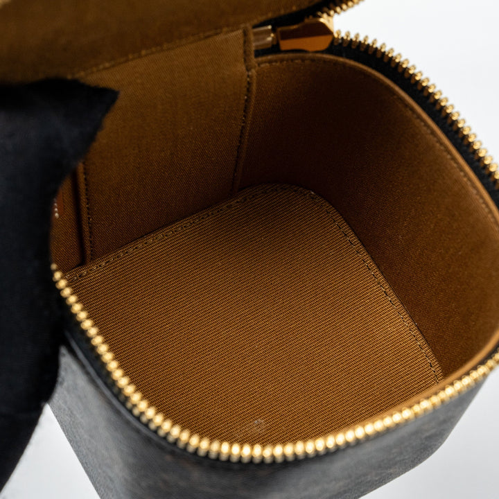 Top Quality Celine Mini Vanity Case Triomphe Canvas/Calfskin Tan