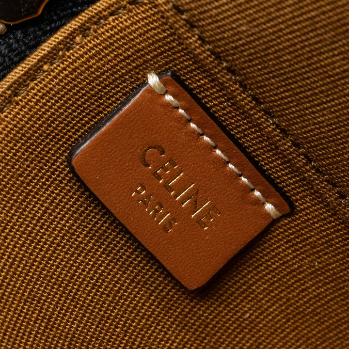 Top Quality Celine Mini Vanity Case Triomphe Canvas/Calfskin Tan