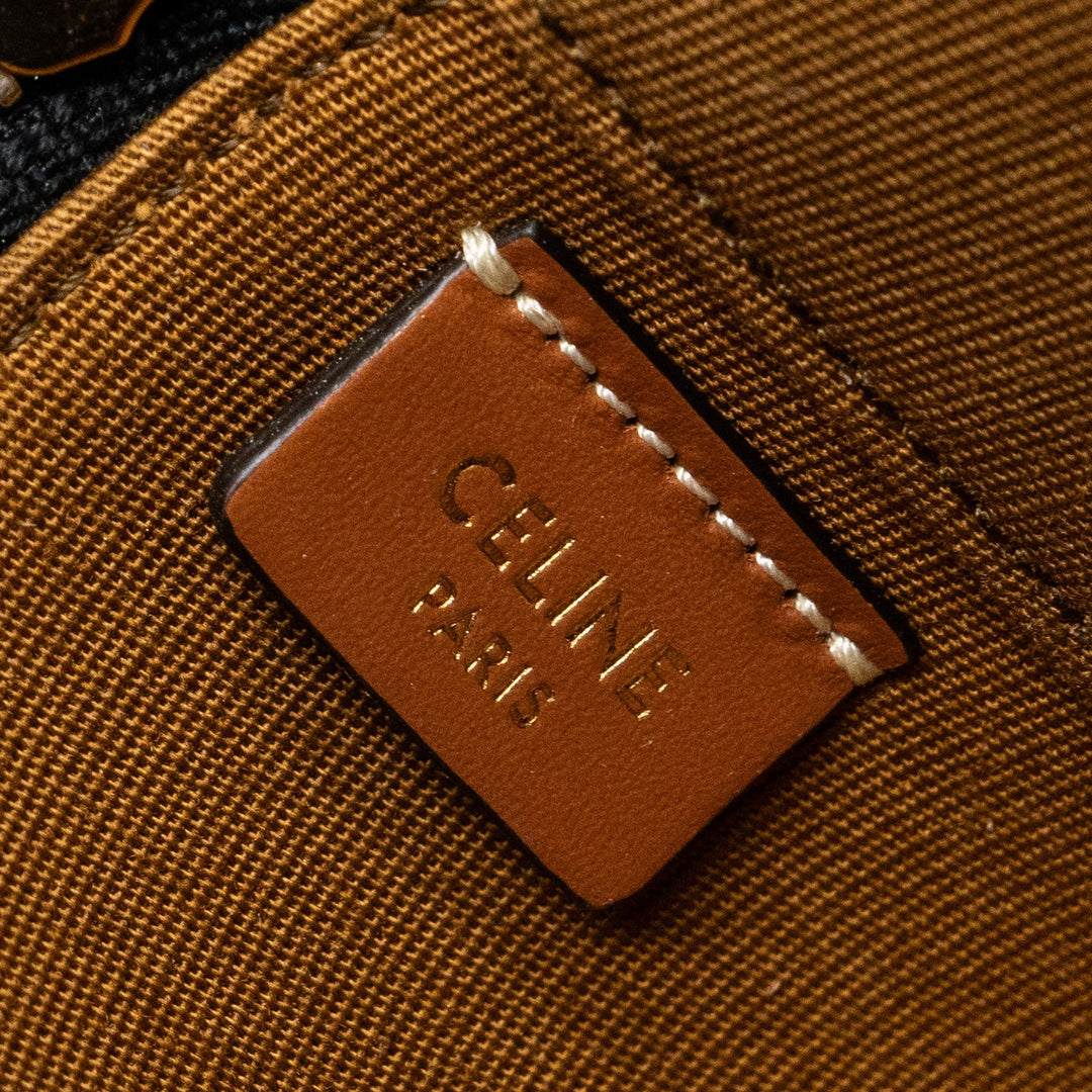 Celine Mini Vanity Case Triomphe Canvas/Calfskin Tan