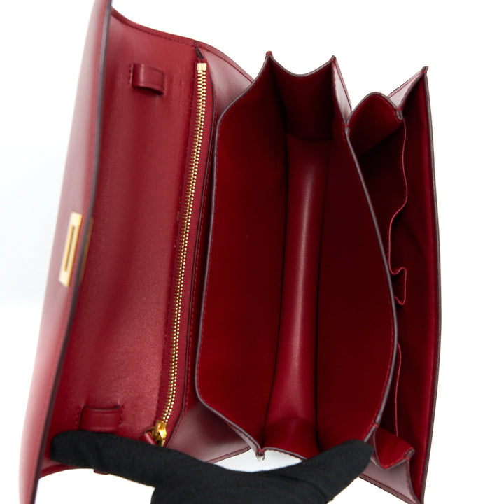 Celine Medium Classic Box Calfskin Red