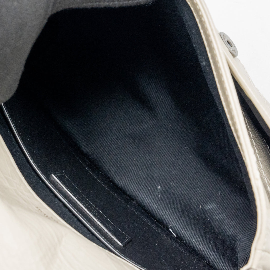 Saint Laurent/YSL Niki Baby Flap Bag Calfskin white SHW