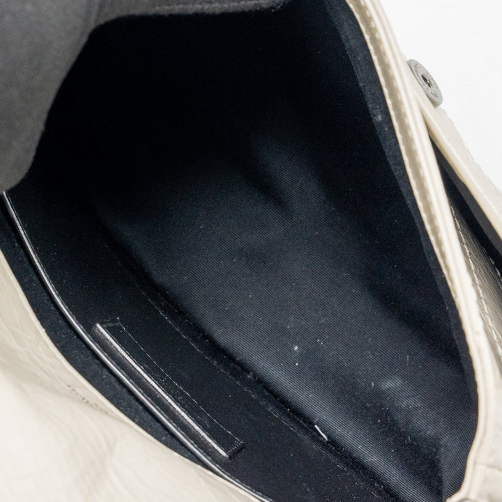 Saint Laurent/YSL Niki Baby Flap Bag Calfskin white SHW