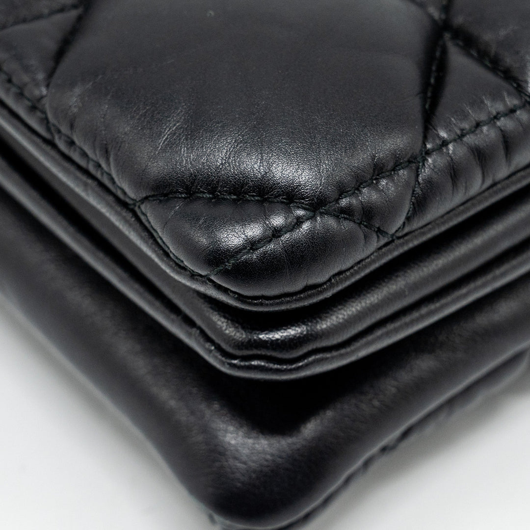 Top quality Dior Mini Caro Flap Bag Calfskin Black/ Black Hardware