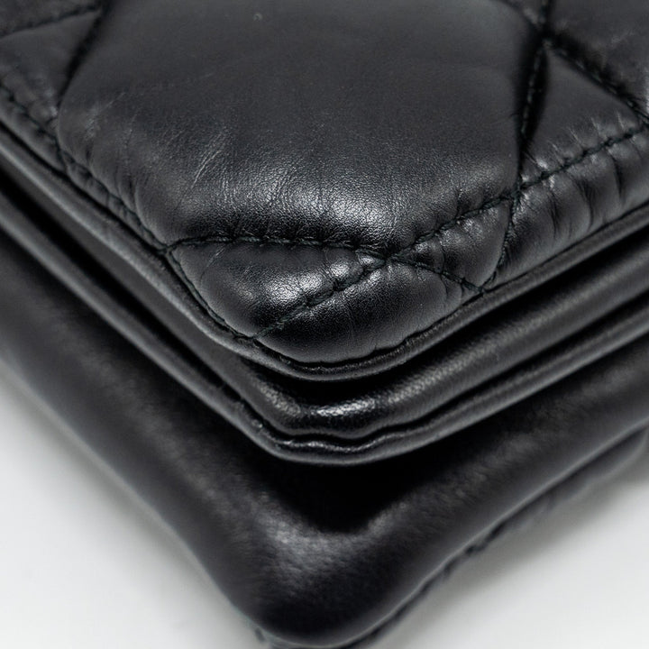 Top quality Dior Mini Caro Flap Bag Calfskin Black/ Black Hardware